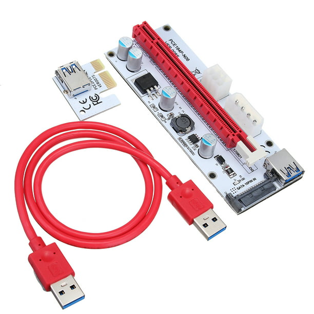 4Pin PCI-E 1X to 16X BTC Mining Extender Graphic Riser Card Adapter Cable #8Y